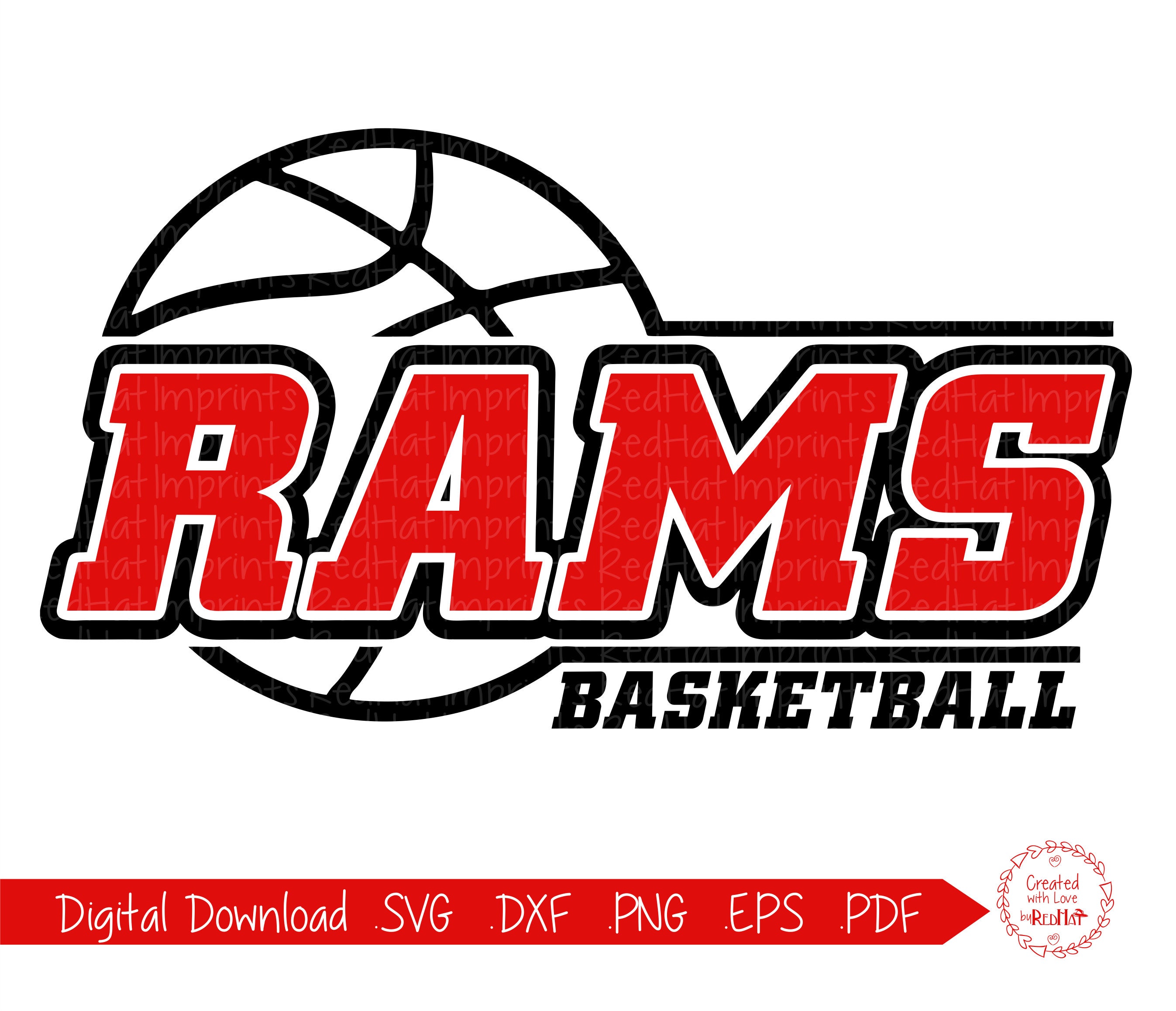 Ram Rams Basketball Clipart SVG EPS PDF dxf png Etsy