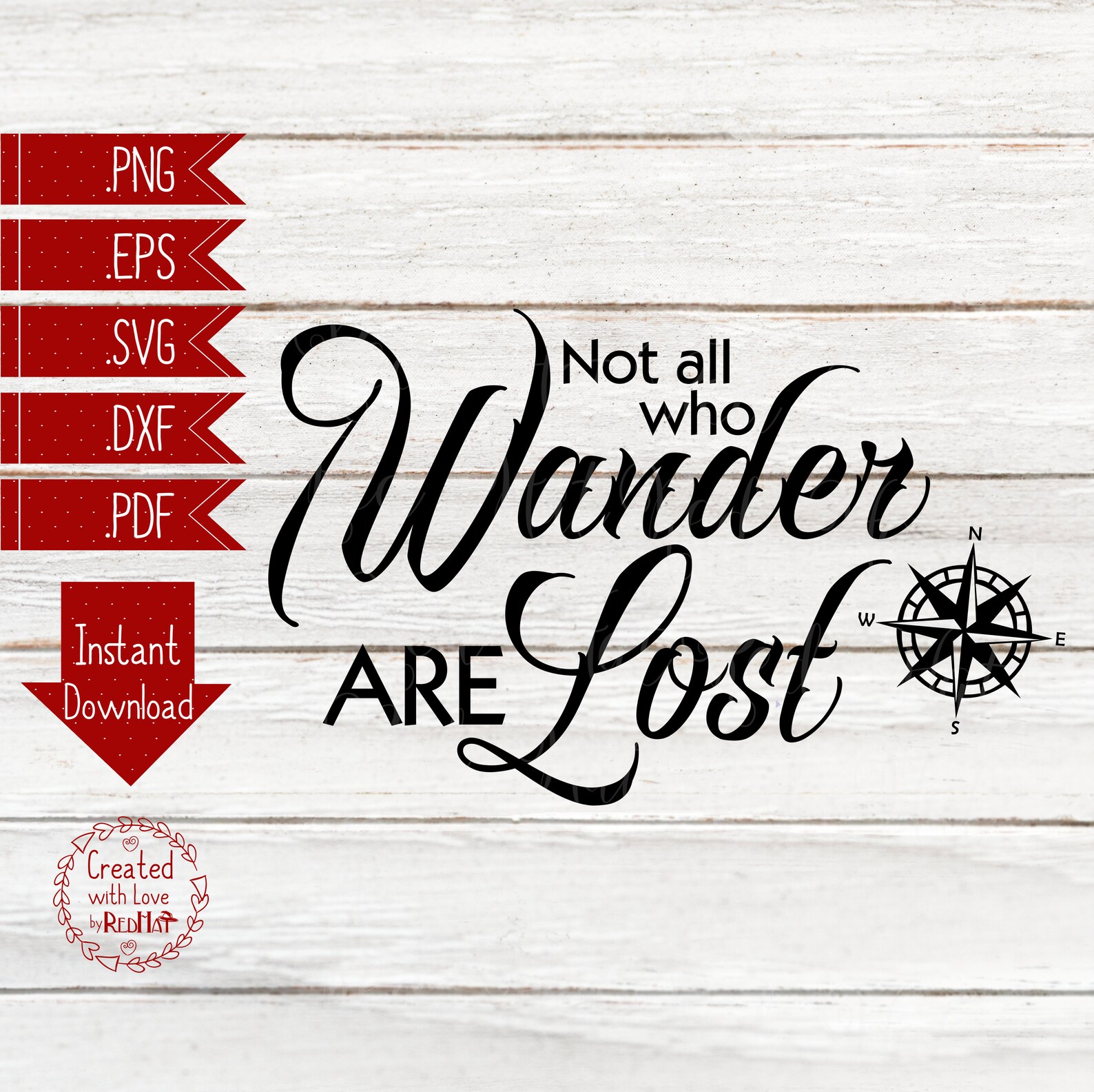 Not All Who Wander Are Lost Clipart SVG EPS PDF dxf png | Etsy