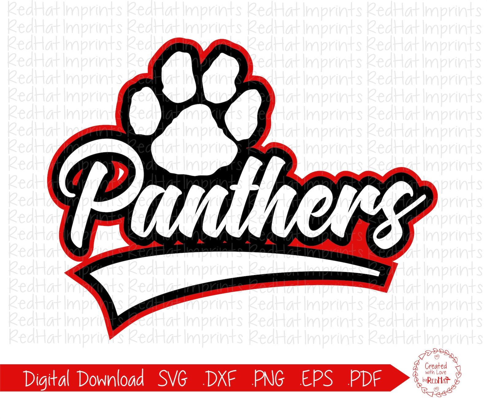 Panther svg Panthers svg Panther Panthers Paw Mascot | Etsy