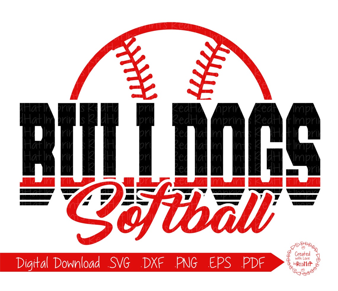 Bulldog Softball svg Bulldogs Softball svg Bulldog svg Etsy