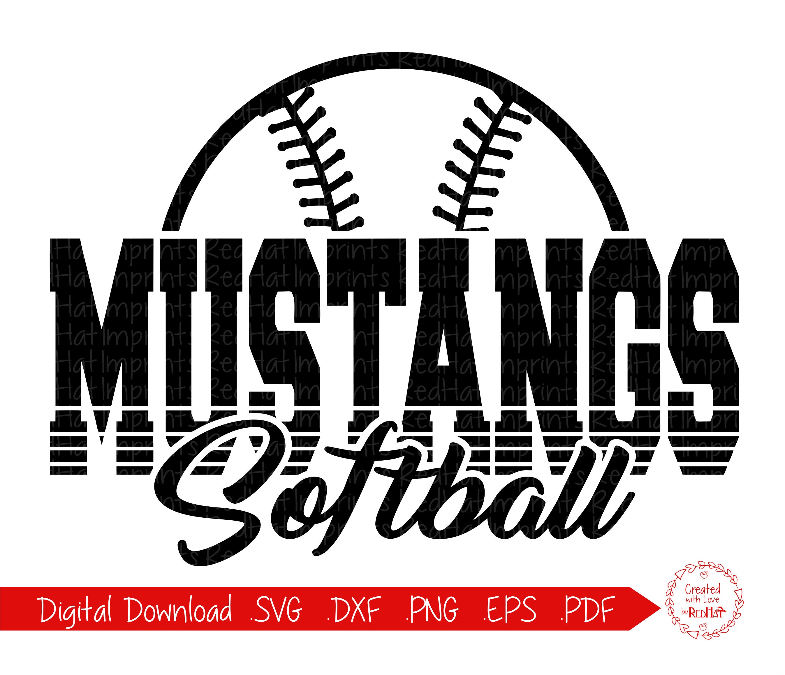 Mustang Softball svg Mustangs Softball svg mustang Etsy
