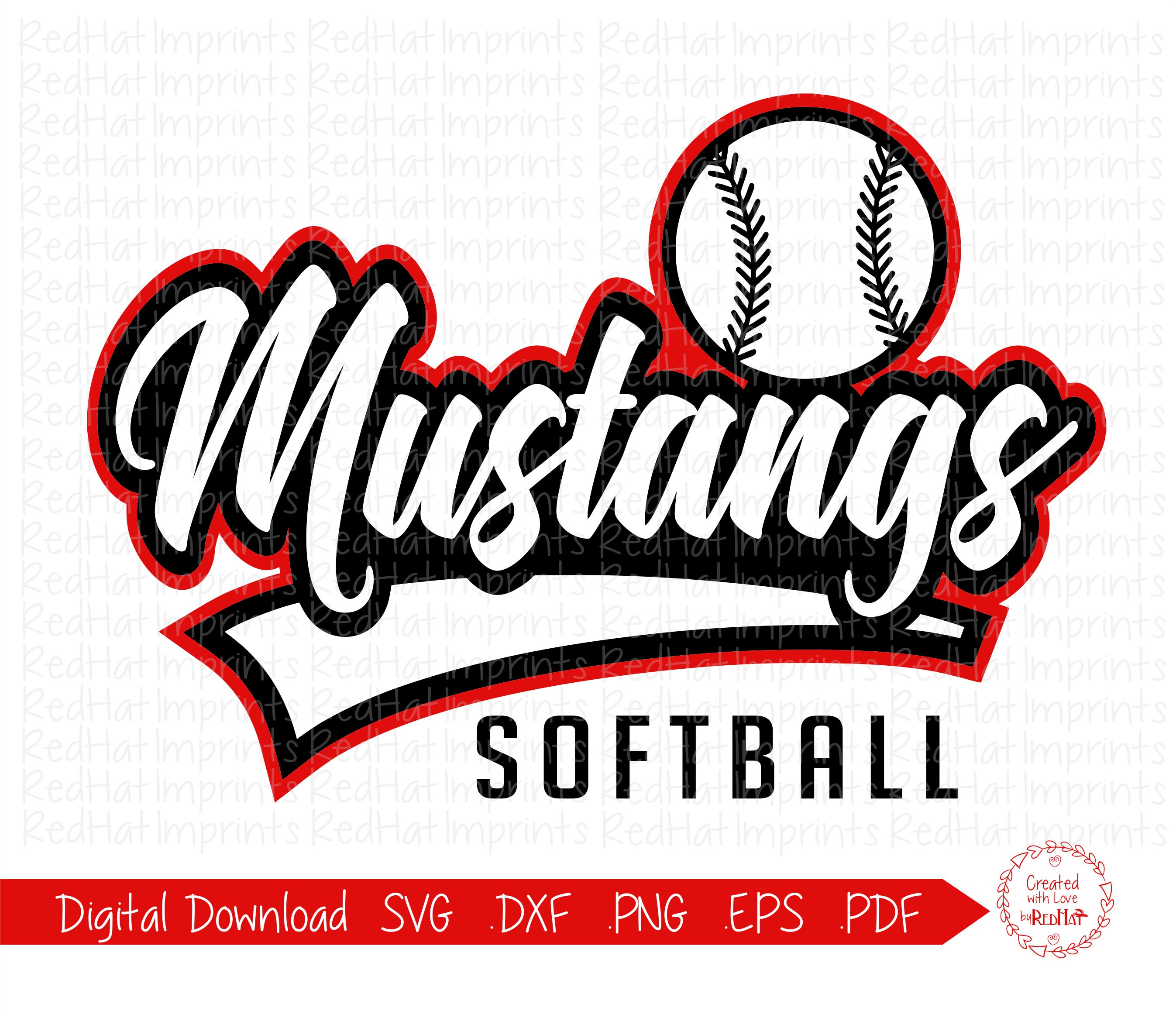 Mustang Softball svg Softball svg Mustangs Softball svg Etsy