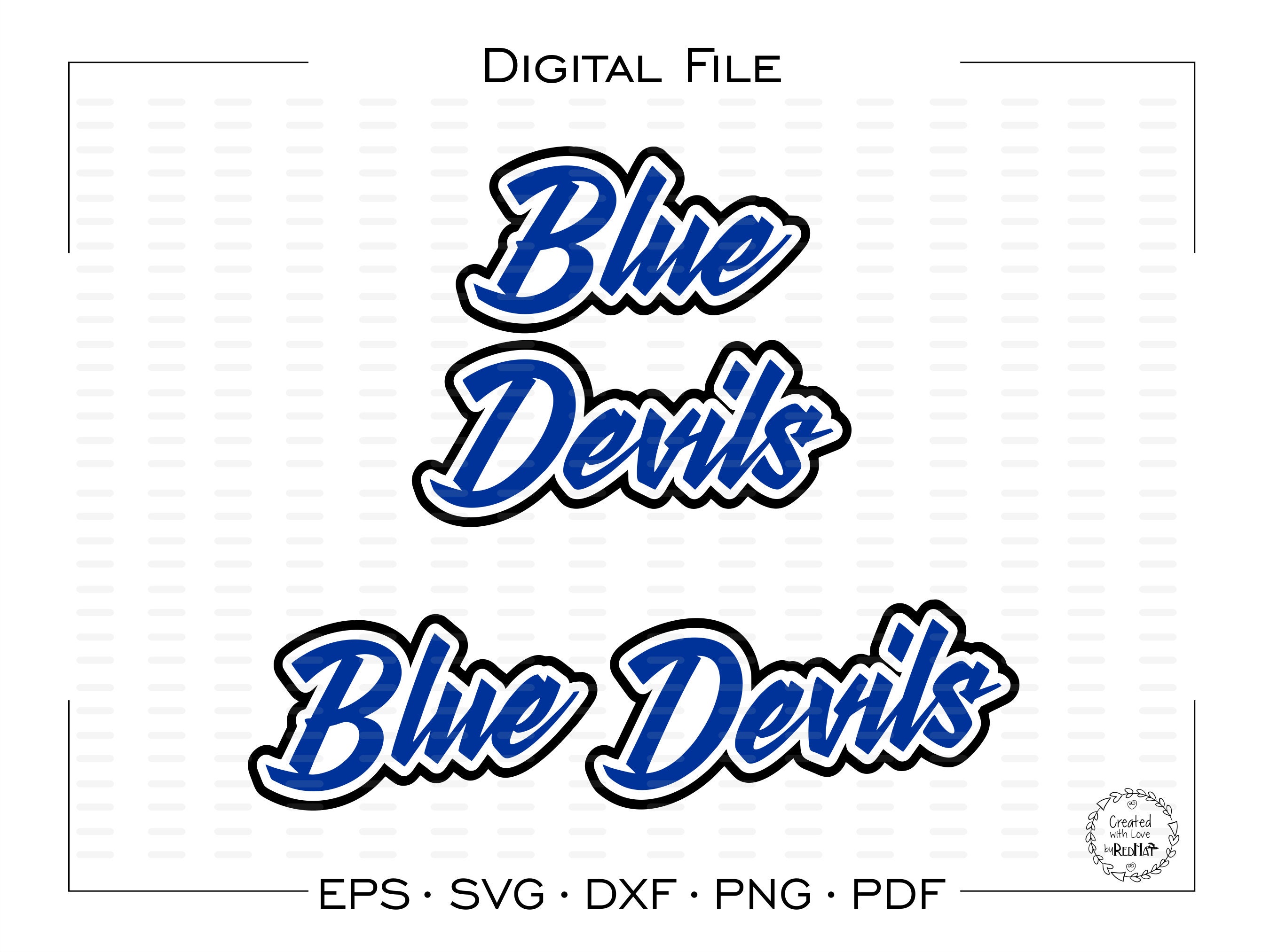 Blue Devil svg Blue Devils svg Text Maskottchen svg dxf | Etsy