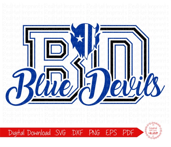 Blue Devil svg Blue Devils svg Blue Devil Blue Devils BD | Etsy