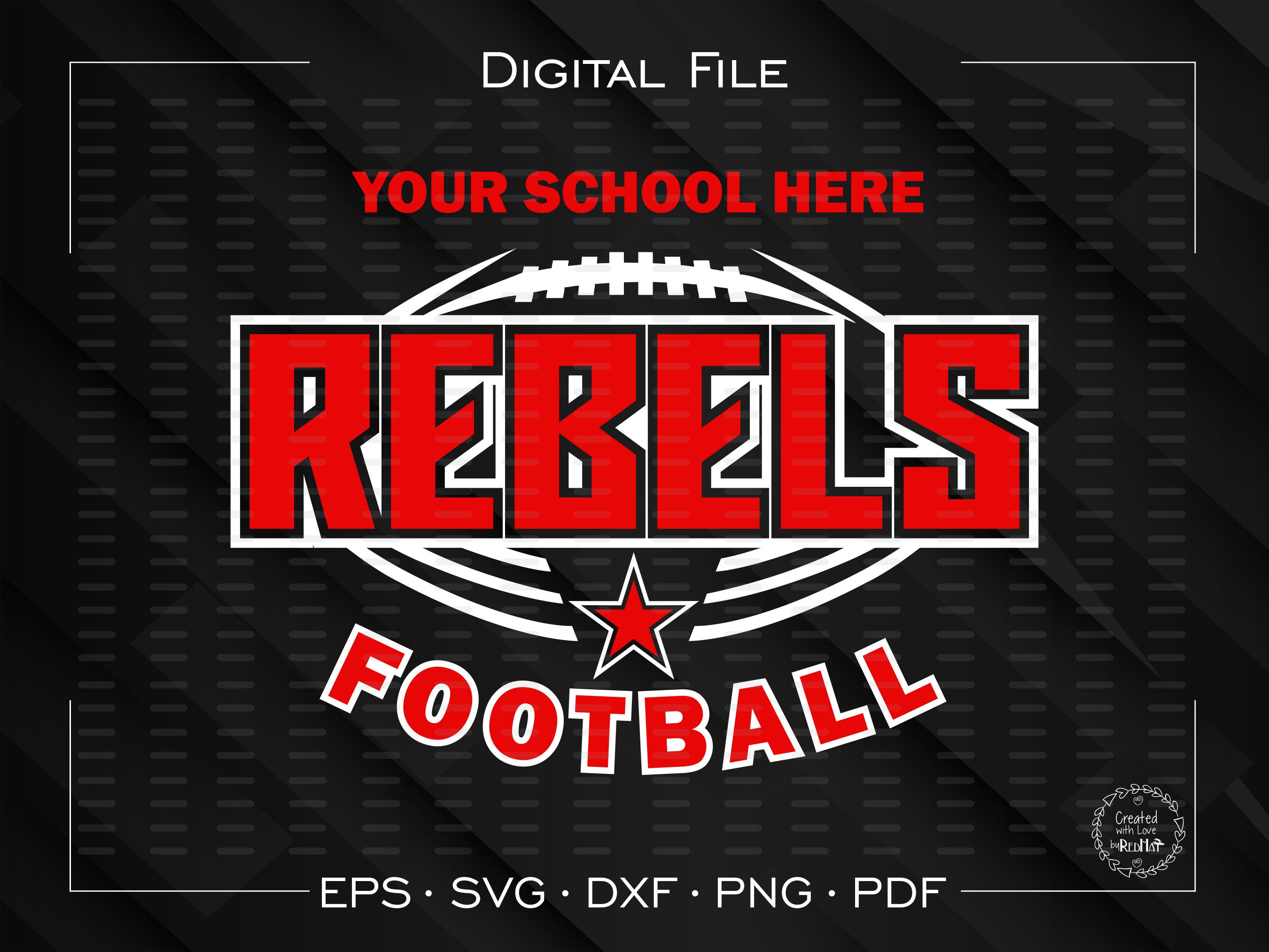 Rebel Football svg Football svg Rebels Football svg Rebel Etsy