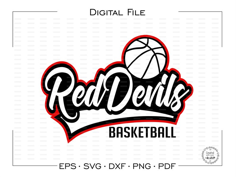 Red Devil Basketball svg Basketball svg Red Devils Etsy
