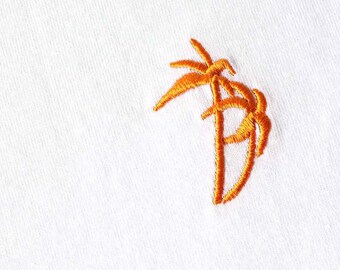 Palm Tree T-Shirt | Organic Cotton Embroidered Tee | Relaxed Fit Gift for Her