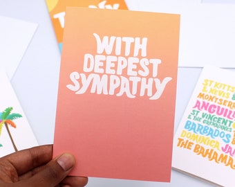 With Deepest Sympathy Card - Sympathy Card -  Greeting Card - Love - Positive Message - Stay Strong - Uplifting Card - Supportive Card