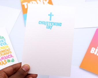 Tropical Christening Day Card - Caribbean Christian Baptism