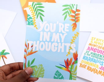 You're In My Thoughts Card - Sympathy Card - Prayers - Greeting Card - Positive Message - Stay Strong - Uplifting Card - Supportive Card