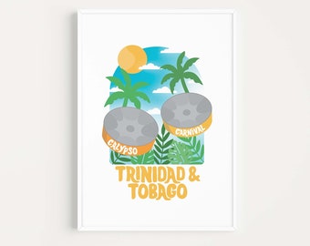 Trinidad and Tobago Art Print | Steel Pan Wall Art | Caribbean Carnival Music Print