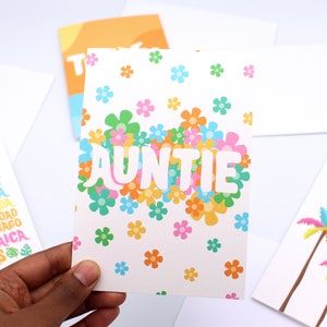 Carte fleurs tante - anniversaire tante - fête des mères - carte pour tante, tante, tante - floral - fleurs tropicales - de la nièce ou du neveu