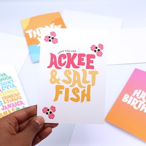 Love You Like Ackee & Saltfish Card - Love Card - Birthday Card - Greeting Card - Caribbean - Jamaica - Food