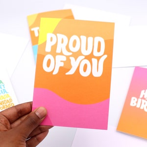 Proud of You Card - Congratulations Card - Bright - Tropical - Caribbean -  Greeting Card - Well Done - Paper from Sustainable Forests