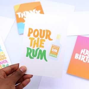 Carte Pour The Rum - Carte de célébration - Caraïbes - Félicitations - Jamaïque - Carte de voeux - Imprimée sur du papier issu de forêts durables