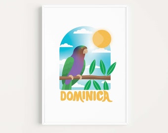 Dominica Art Print – Sisserou Parrot Tropical Bird Wall Art