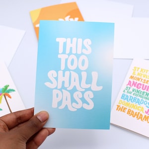 Carte This Too Shall Pass - Carte de sympathie - Carte de voeux - Amour - Message positif - Restez forts - Carte édifiante - Carte de soutien
