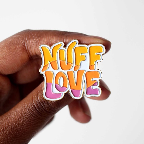 Enamel Pin | Nuff Love Caribbean Gift | Gold Plated Pin with Tropical Colours