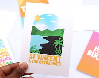 St Vincent & The Grenadines Card – Caribbean Island Greeting Card