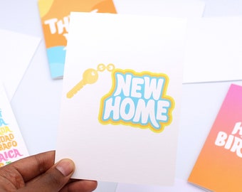 New Home Card - Congratulations on your New Home Card - First Home - Well Done - New Home Key - New House, Flat