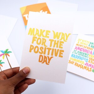 Faites place à la carte positive - édifiante - lumineuse - tropicale - Caraïbes - carte de voeux - positive - carte citation positive
