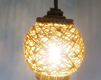 Yellow Light Led Over Kitchen Island handcrafted ceiling light fixture hanging pendant wood rope chandelier farmhouse dining lamp kitchen island light led lamps