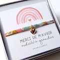 End of school gift for teacher / nanny / ATSEM / nursery / childcare worker | Liberty bracelet + Thank You card | MERCI de m'avoir aidé