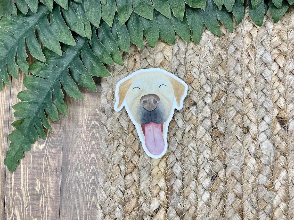 Dog laptop stickers dog decal happy labrador retriever Etsy