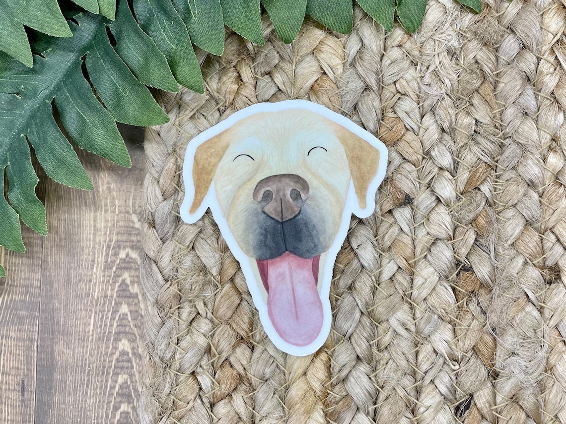 Dog laptop stickers dog decal happy labrador retriever Etsy
