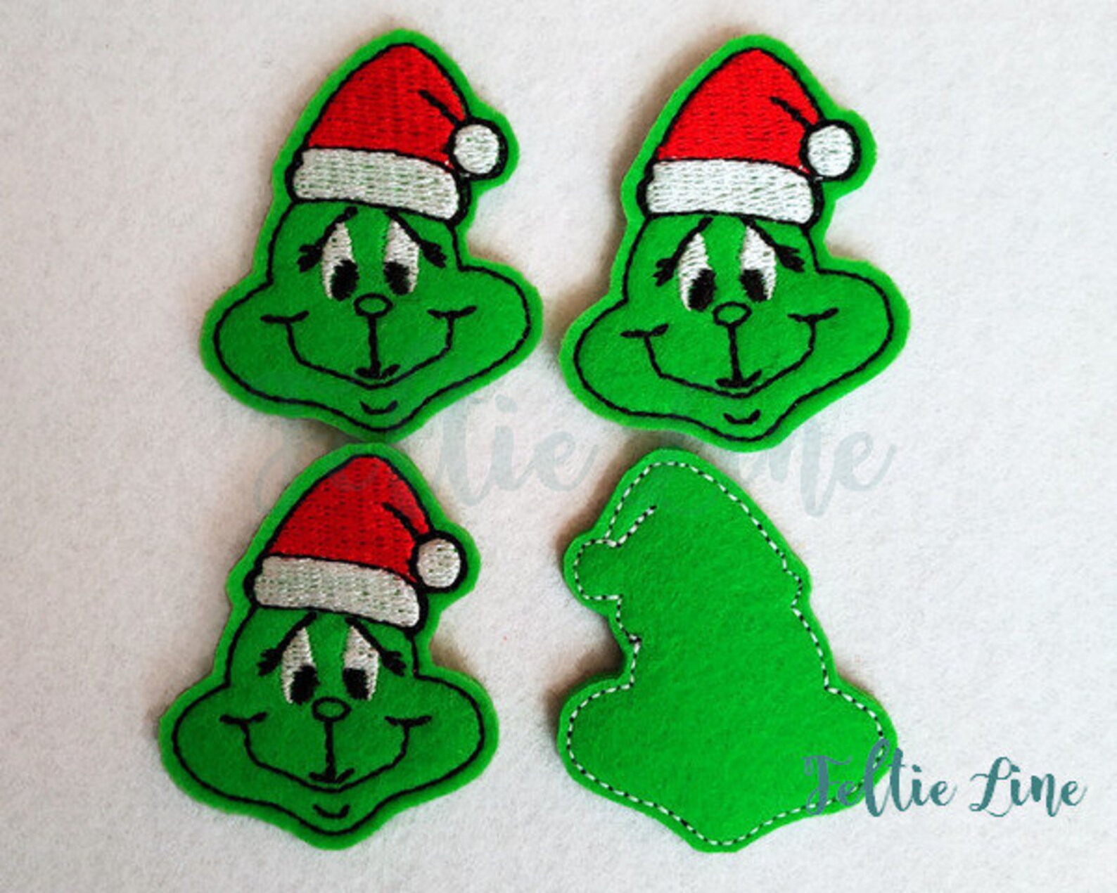 Grinch Christmas Felt Green man Feltie Christmas Felt Etsy