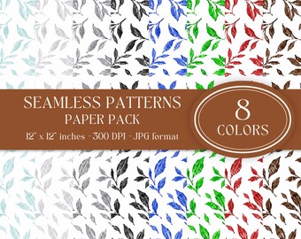 Nahtlose Muster, Boho, Pastellfarben, Scrapbook-Papier (Instant Download, Kommerzielle Nutzung)