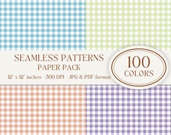 Gingham Musterdesign, Picknick, Pastellfarben, Scrapbook Papier (Instant Download, Kommerzielle Nutzung)