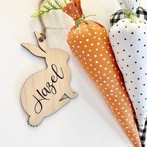 Bunny name tag - personalized name tag - wood - easter basket