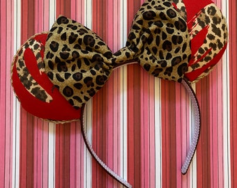 Animal Leopard Print Minnie Mouse Ears Headband