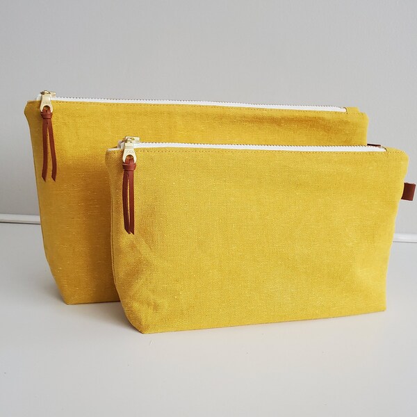 Yellow Cosmetic Bag Etsy