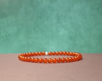 Bracelet de guérison extensible cornaline, bracelet de pierres semi-précieuses, vitalité, confiance, cadeau pour elle et lui