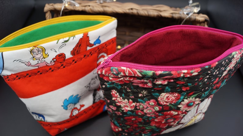 Quilted make up bags
