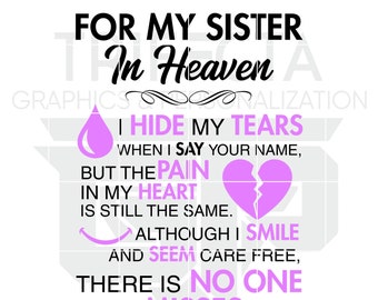 Sister In Heaven Svg | Etsy