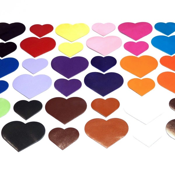 Leather Heart Shapes - In Various Sizes and Colors! Perfect for Craft, Scrapbooks and Jewellery! Leather Die Cut Designs