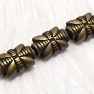 ブロンズアクリルビーズ - 15 mm x 10 mm x 7 mm - 1.5 mm 穴 - 20 個パック