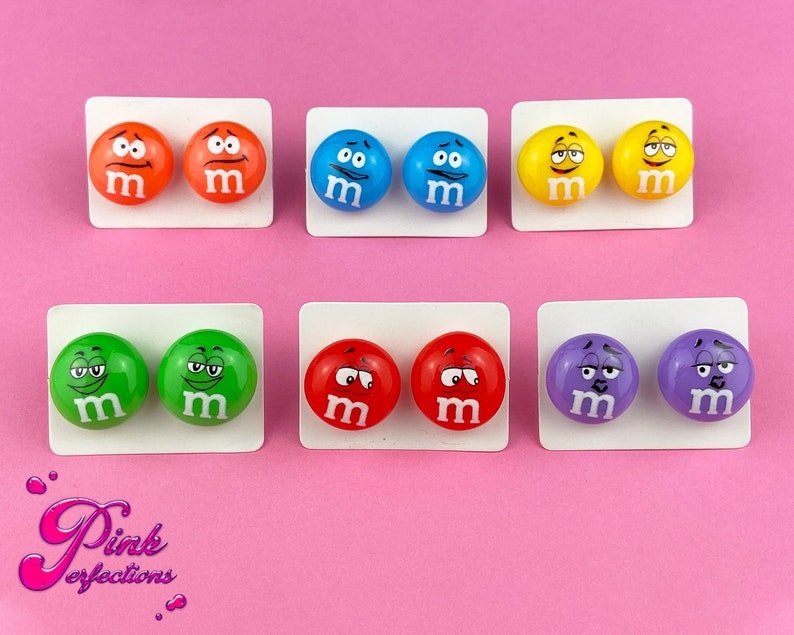 Cute M&M Stud Earrings M and M Earrings Etsy