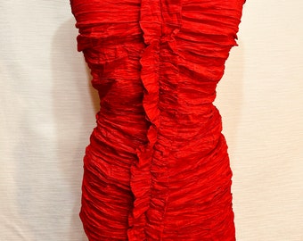 Vintage Y2K Red Strapless Cocktail Dress