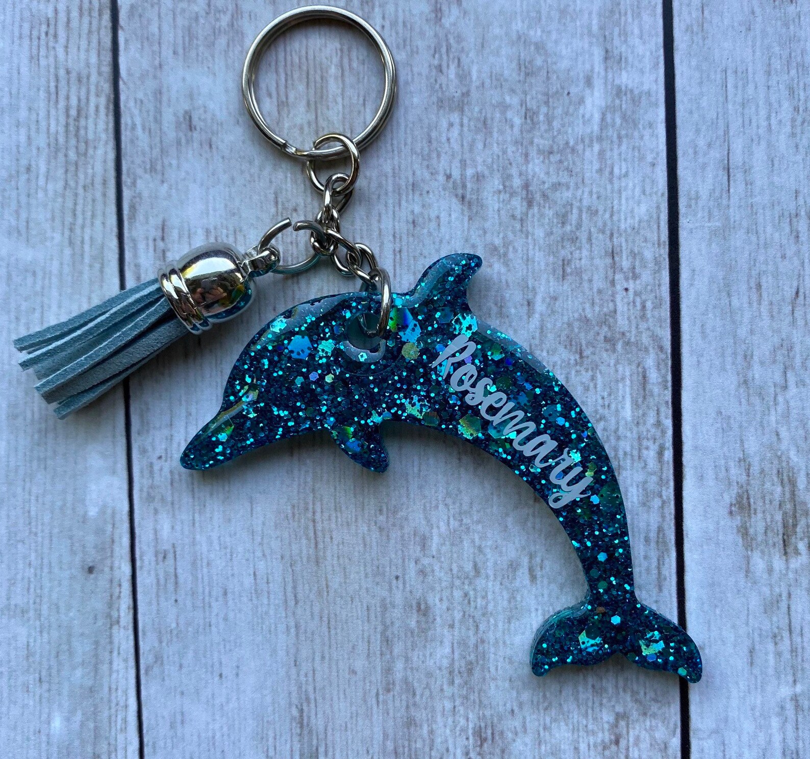 Resin Dolphin Keychain gift animal sea personalized Etsy