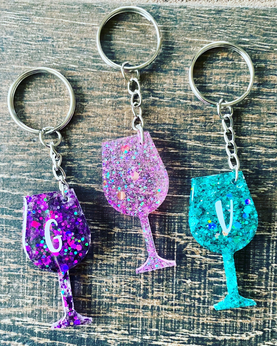 Wine Glass Keychain Mini Wine glass keychain Resin wine Etsy