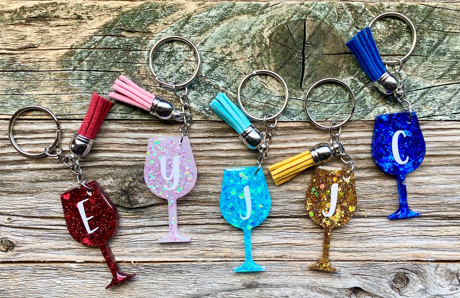 Wine Glass Keychain Mini Wine glass keychain Resin wine Etsy