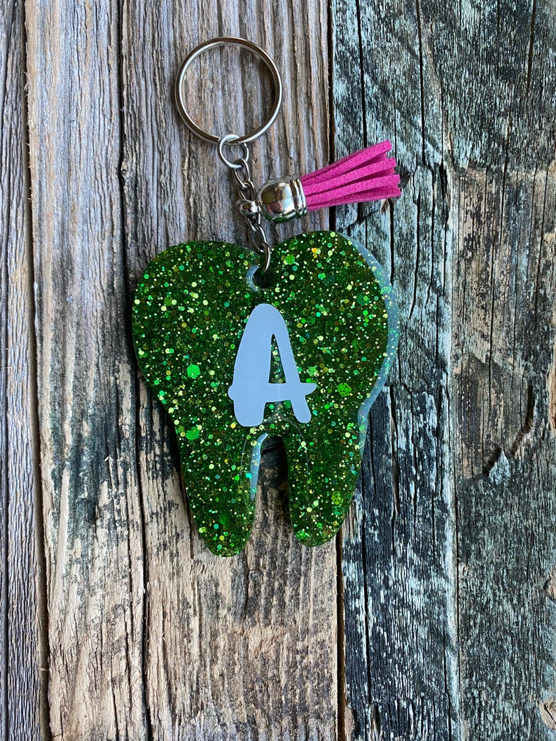 Personalized resin tooth keychain gift dentist dental Etsy