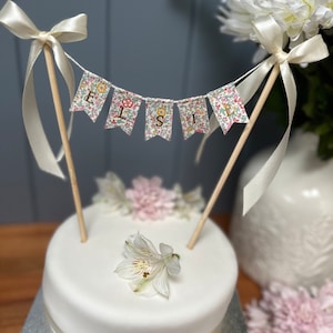 Liberty Cake Topper Bunting | Birthday Cake Liberty Bunting | Celebration Cake Bunting | Personalised Cake Bunting