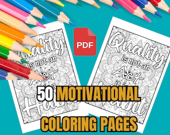 Citations inspirantes à colorier : développement personnel motivant (téléchargement numérique imprimable)