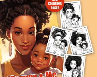 Livre de coloriage noir mère et fille : art afro-américain (téléchargement numérique)