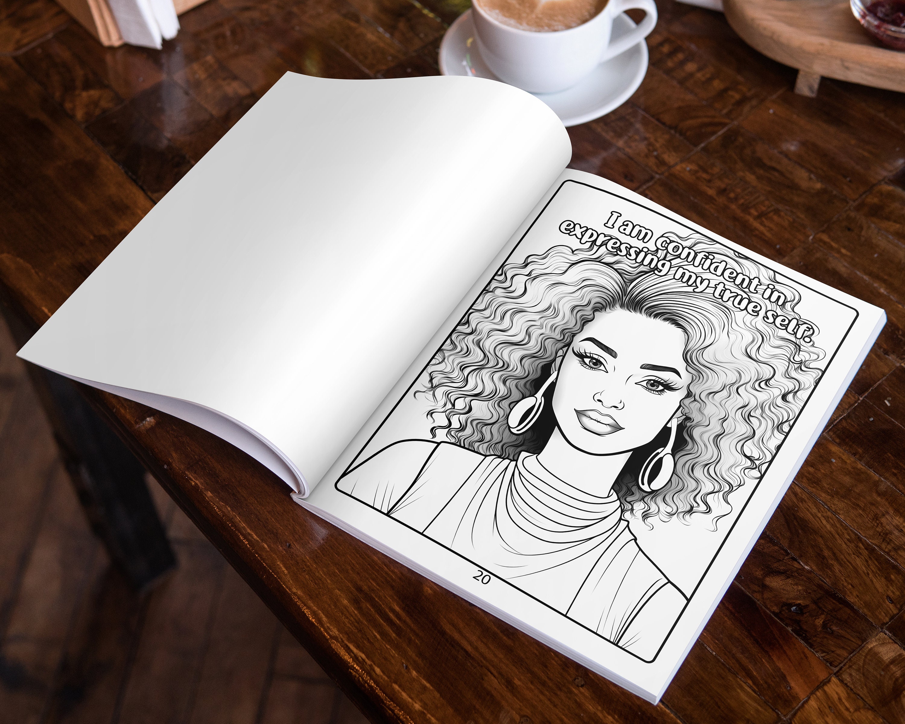 Black Women Affirmation Coloring Book: Grayscale Art for Adults - Etsy
